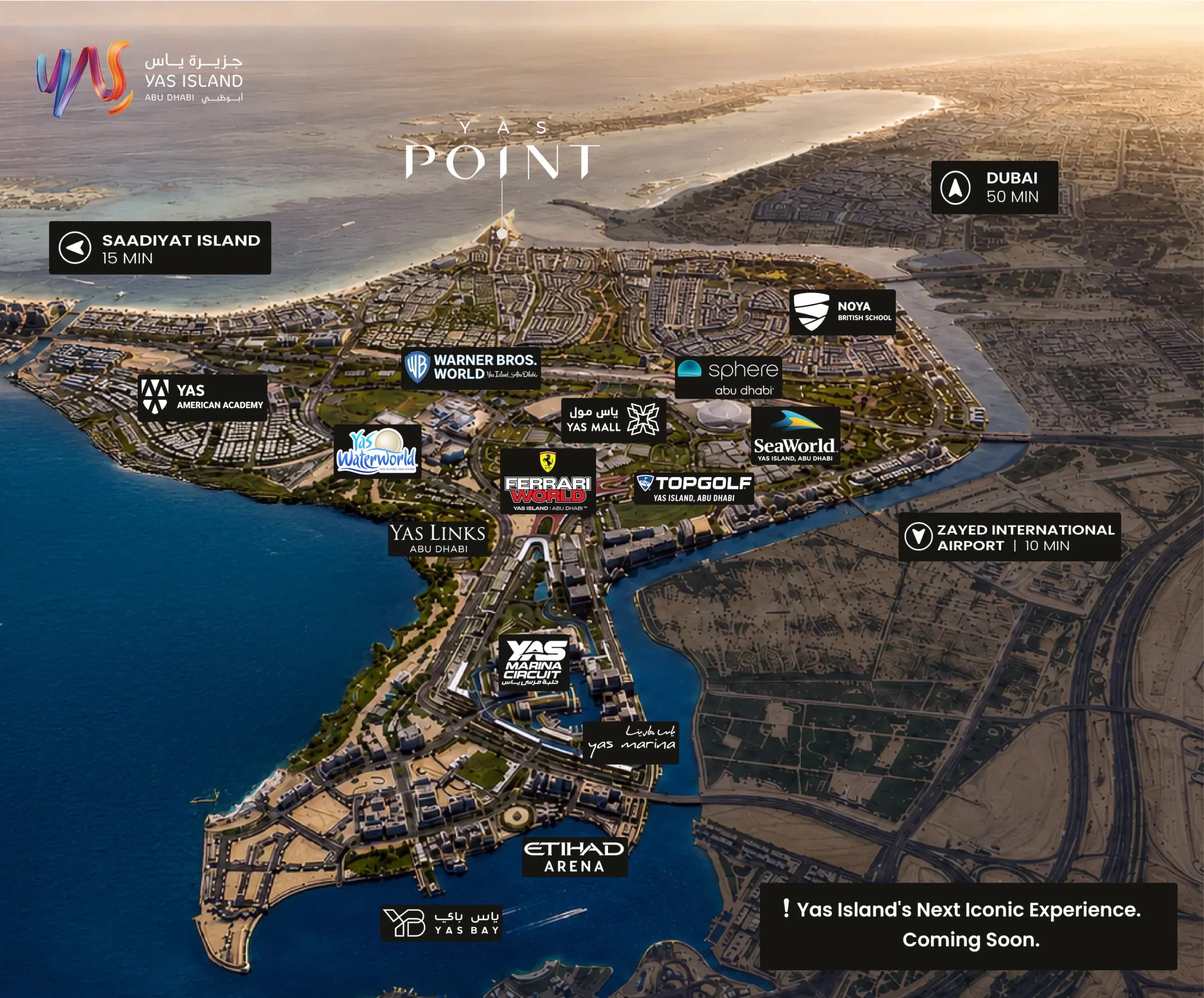 Yas Point location on northern Yas Island